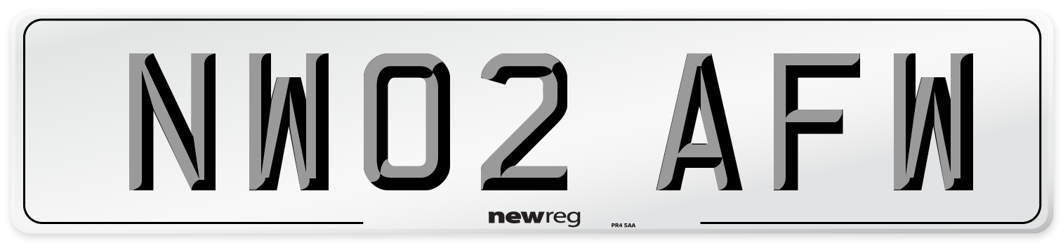 NW02 AFW Number Plate from New Reg